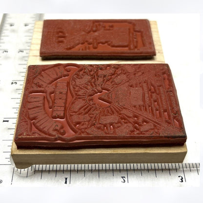 Uptown Stamp Camp MIXED MEDIA Incense Hot Air Balloon Rubber Stamps Lot of 2