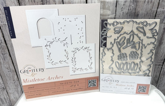 The Greetery MISTLETOE ARCHES Christmas Holiday Dies Stencils Set