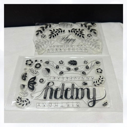 Papertrey Ink EMBELLISHED ELEGANCE Wedding Happy Birthday Rubber Stamps Dies