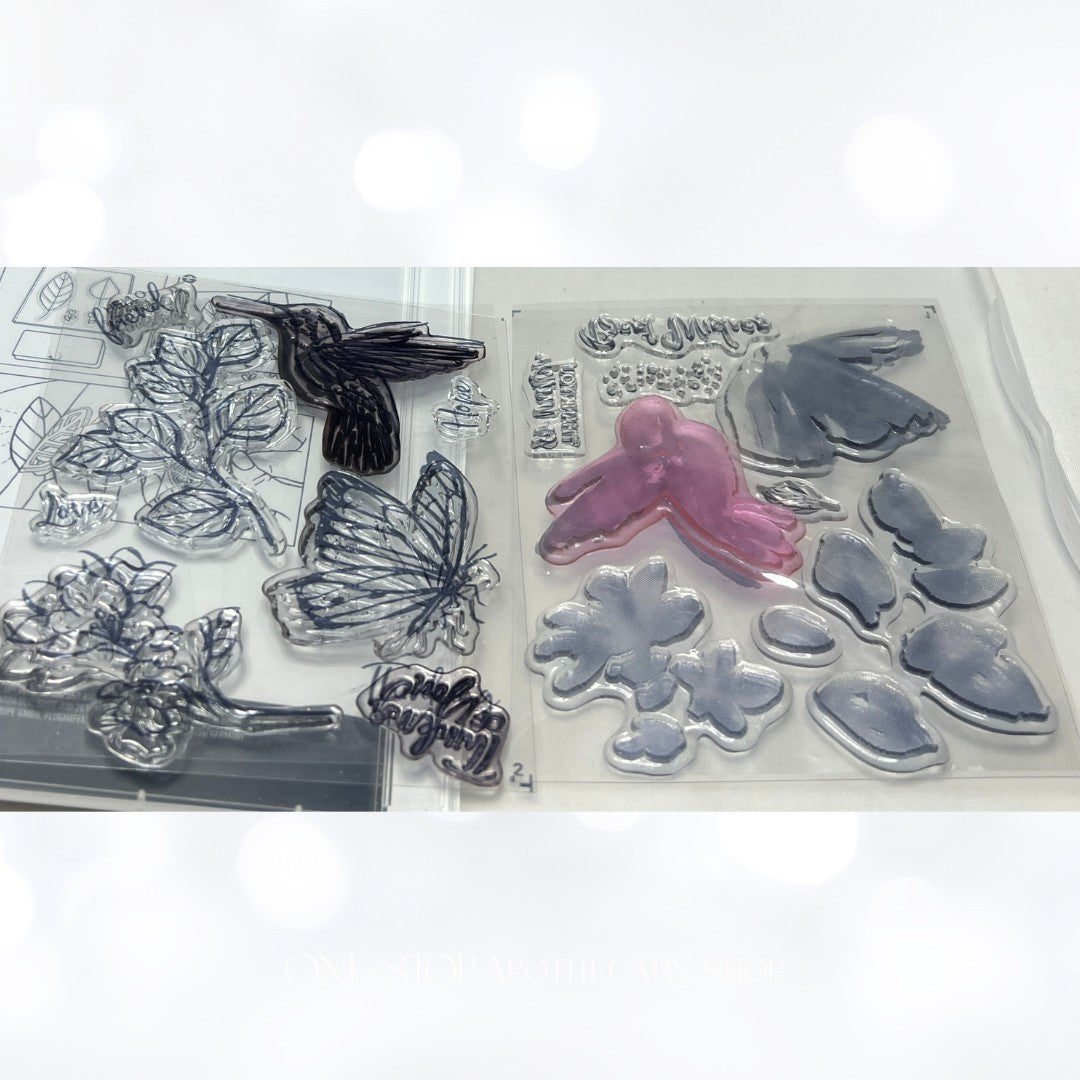 Stampin Up A TOUCH OF INK Hummingbird Butterfly Rubber Stamps
