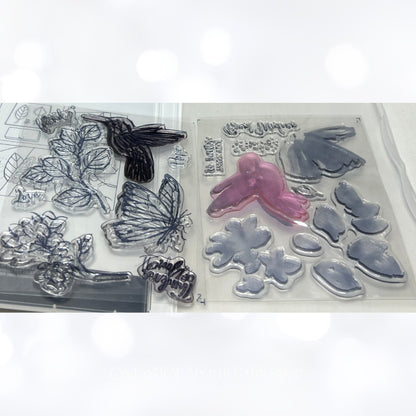 Stampin Up A TOUCH OF INK Hummingbird Butterfly Rubber Stamps