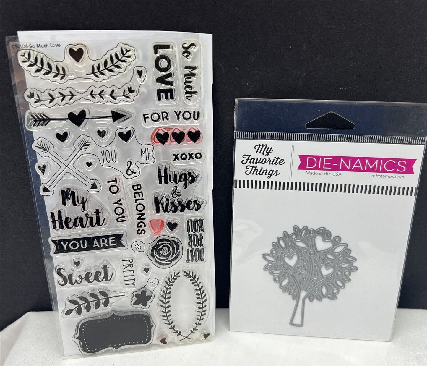 My Favorite Things MUCH LOVE Heart Tree Valentines Day Rubber Stamps Die