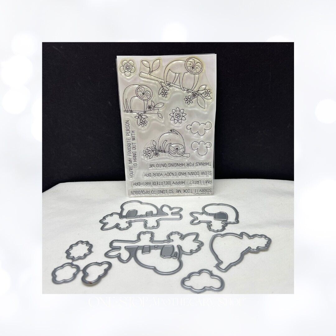 My Favorite Things SWEET SLOTHS Animals Jungle Rubber Stamps Dies