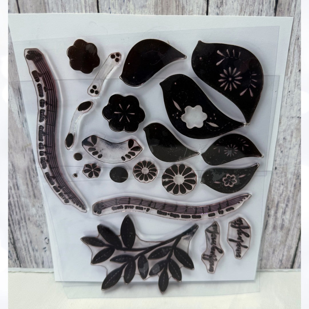 Papertrey Ink SONGBIRDS Bird Rubber Stamps AS IS**