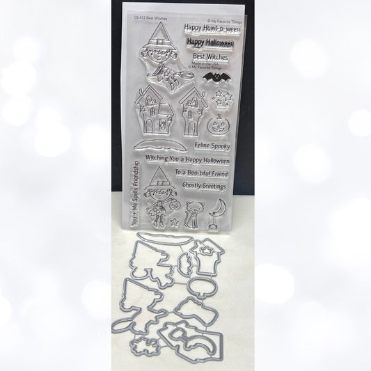 My Favorite Things BEST WITCHES Witch Halloween Haunted House Rubber Stamps Dies