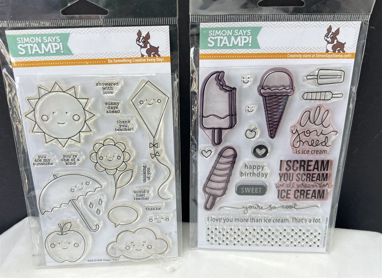 Simon Says Stamp ICE CREAM DREAM Happy Days Seasons Spring Summer Rubber Stamps