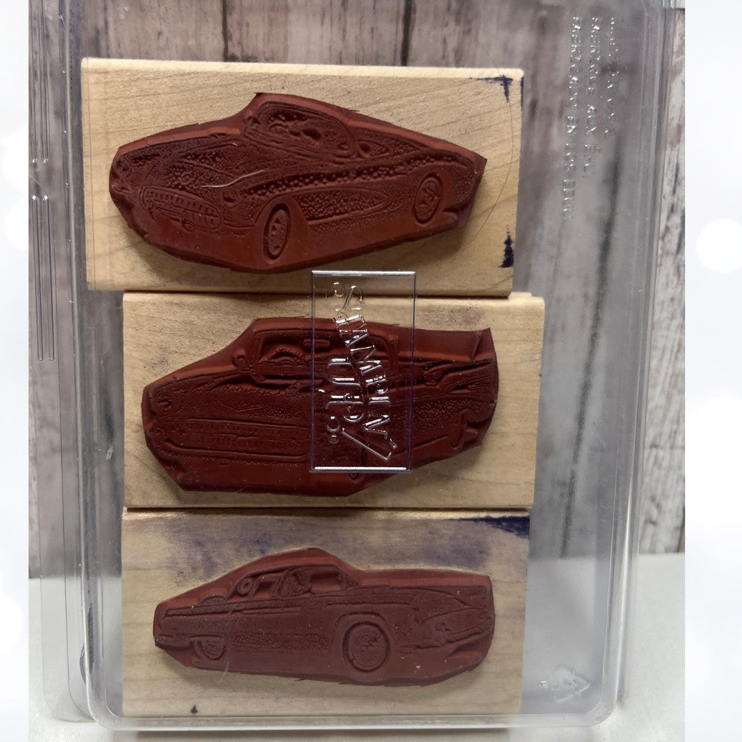 Stampin Up CLASSIC CONVERTIBLES Cars Fathers Day Rubber Stamps