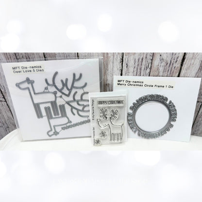 My Favorite Things DEER LOVE Christmas Reindeer Rubber Stamps Dies Lot