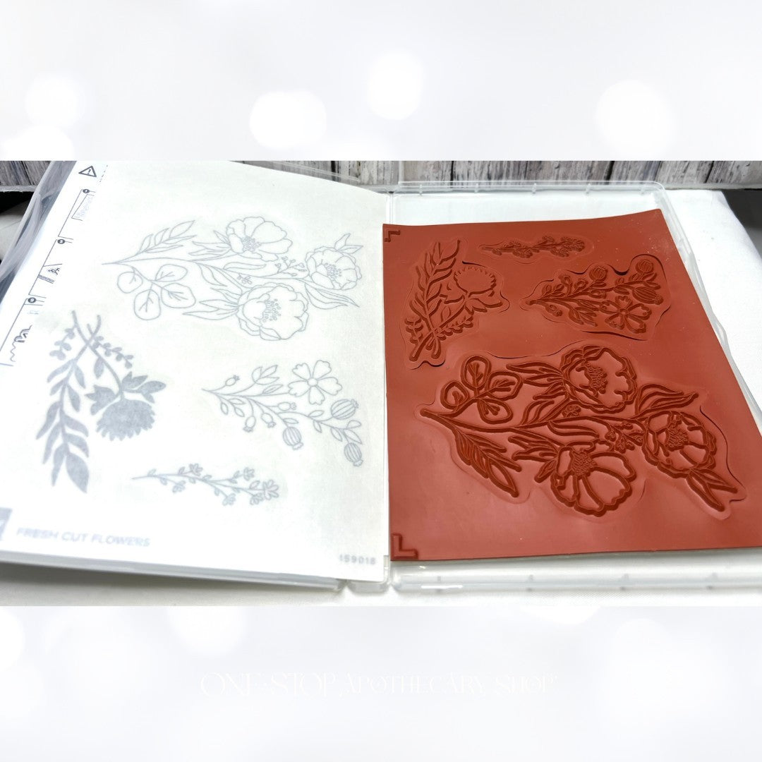 Stampin Up FRESH CUT FLOWERS Floral Rubber Stamps Dies