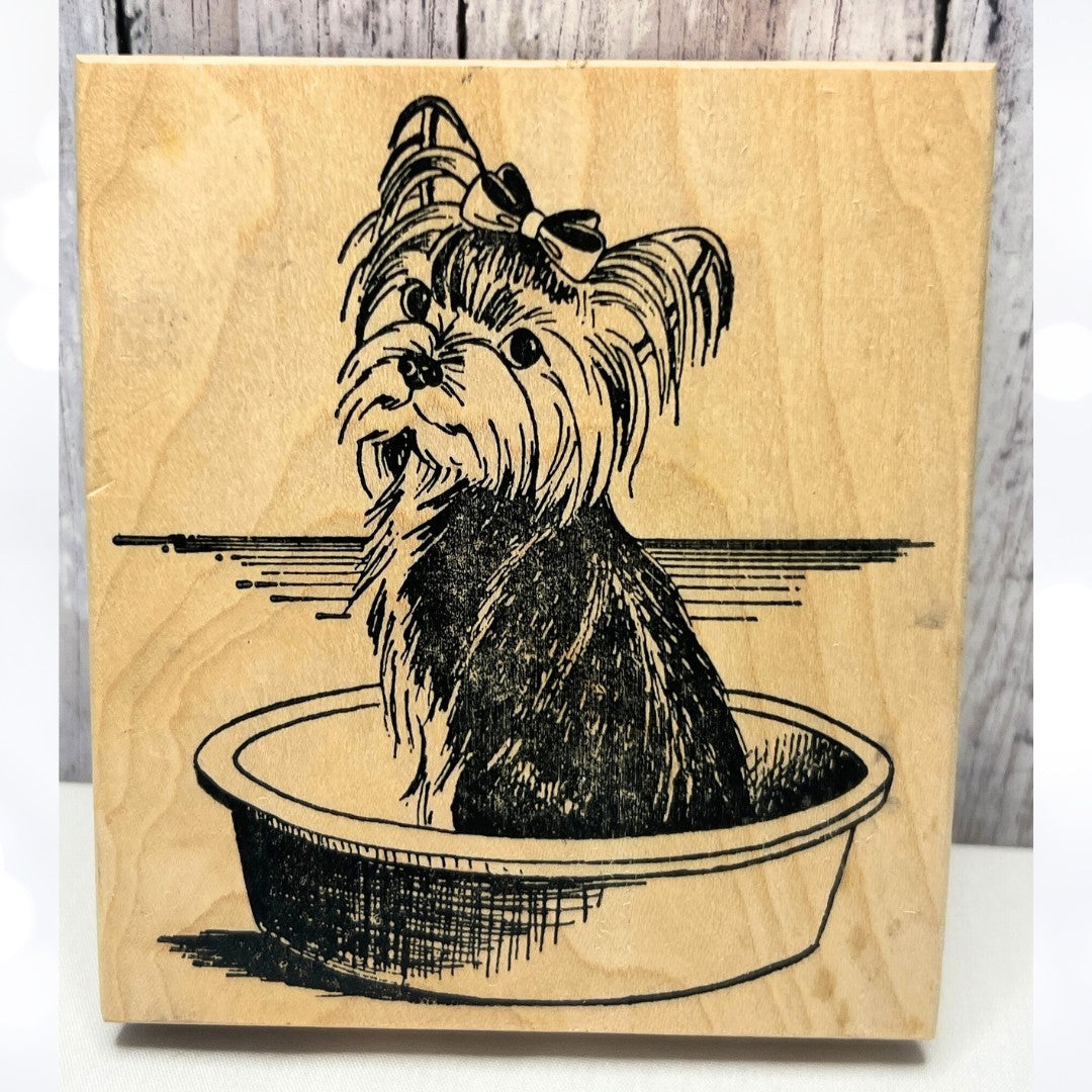 Rubber Dub Dub YORKIE Dog Puppy Rubber Stamp
