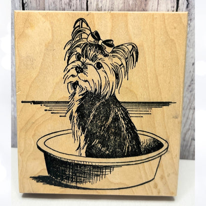 Rubber Dub Dub YORKIE Dog Puppy Rubber Stamp