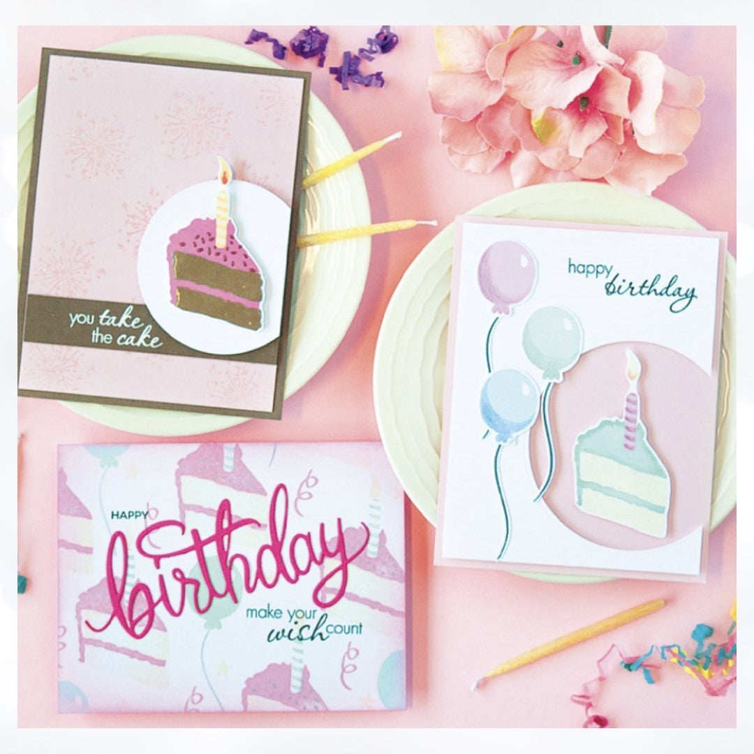 Hero Arts Color Layering BIRTHDAY CAKE Party Rubber Stamps Dies