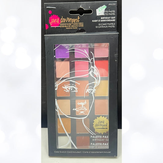 Jane Davenport PASTELS PALETTE Birthday Suit Mixed Media Faces 