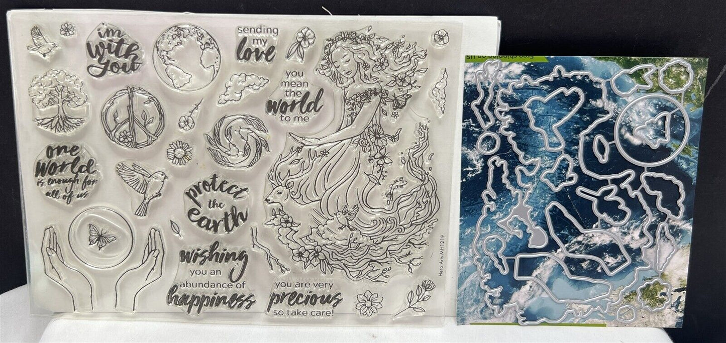 Hero Arts Monthly Kit ONE WORLD Fairy December 2019 Rubber Stamps Dies