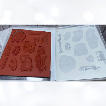 Stampin Up GEARED UP GARAGE Cars Fathers Day Gears Rubber Stamps Dies