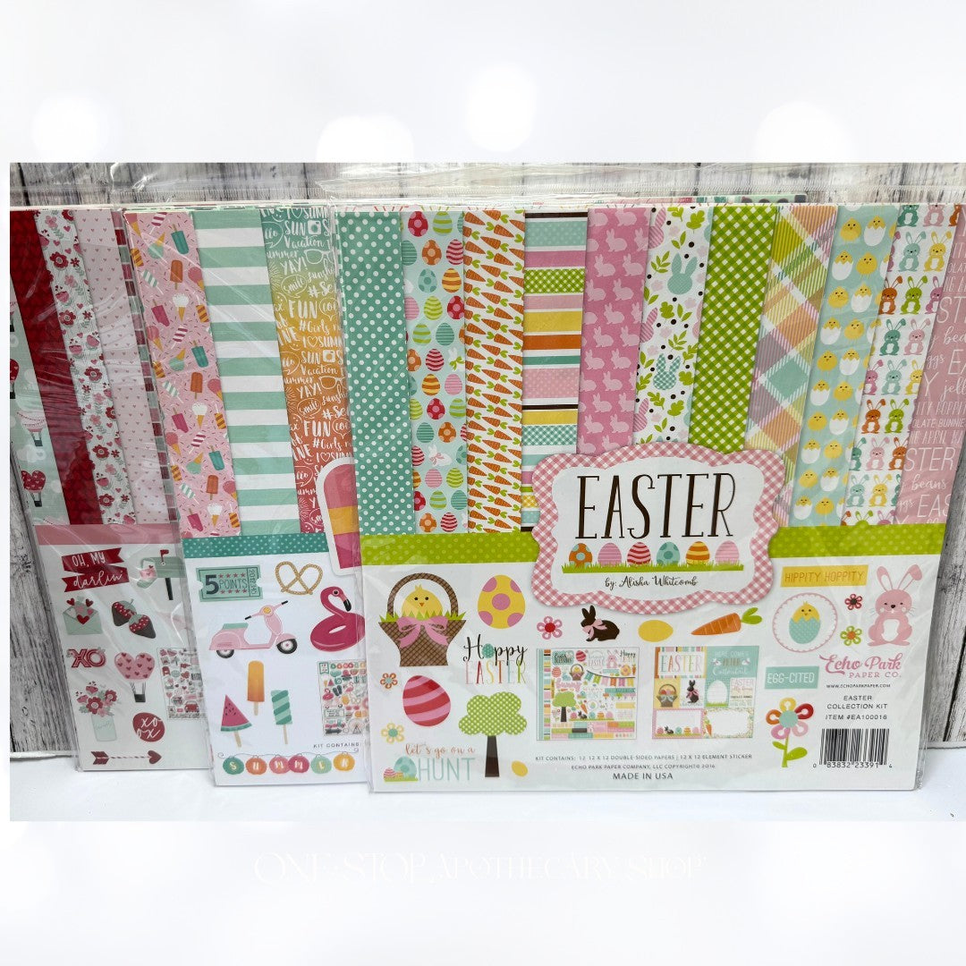 Echo Park EASTER Love Notes Summer Valentines 12x12 Scrapbook Kits Lot of 3