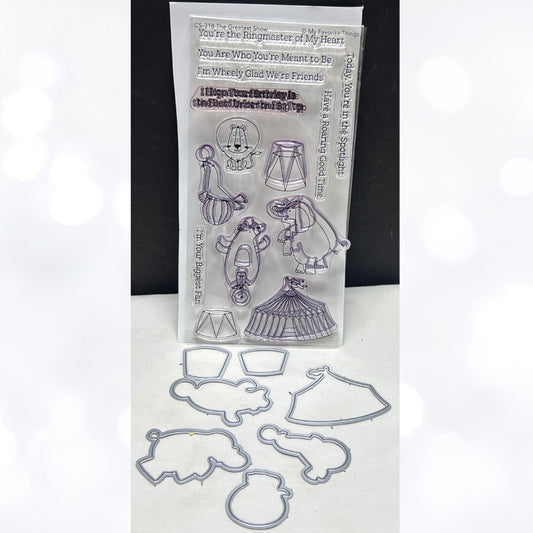 My Favorite Things THE GREATEST SHOW Circus Birthday Animals Rubber Stamps Dies