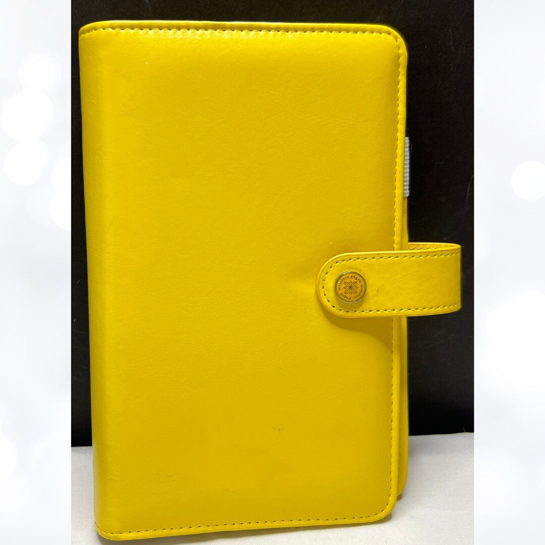 Websters Pages YELLOW PLANNER Journal 5x8 Personal 1 Inch Rings Rare