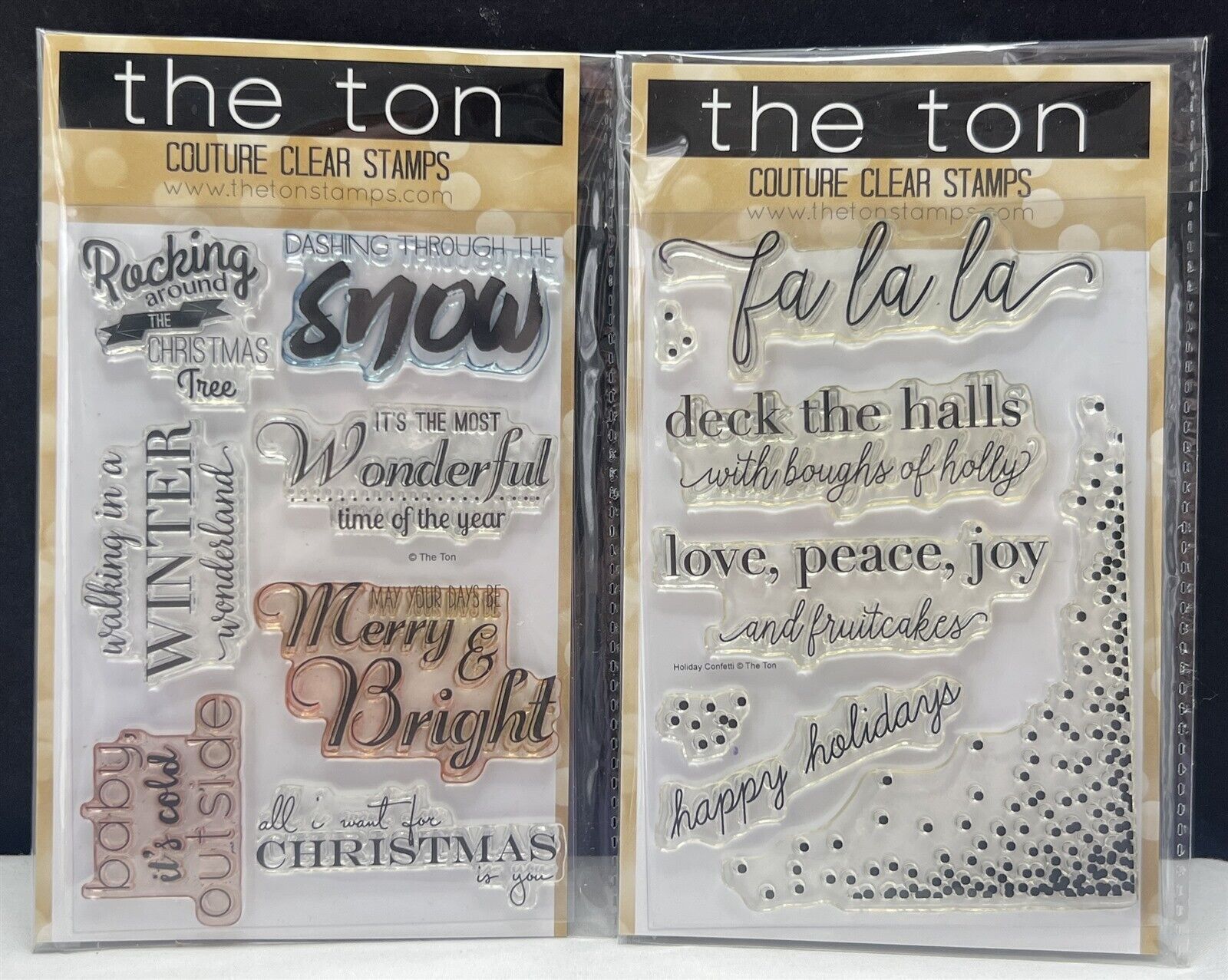 The Ton Stamps HOLIDAY CONFETTI & Lyrics Christmas Music Songs Rubber Stamps Lot