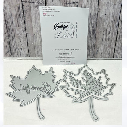 Papertrey Ink GRATEFUL LEAVES Autumn Fall Rubber Stamps Dies