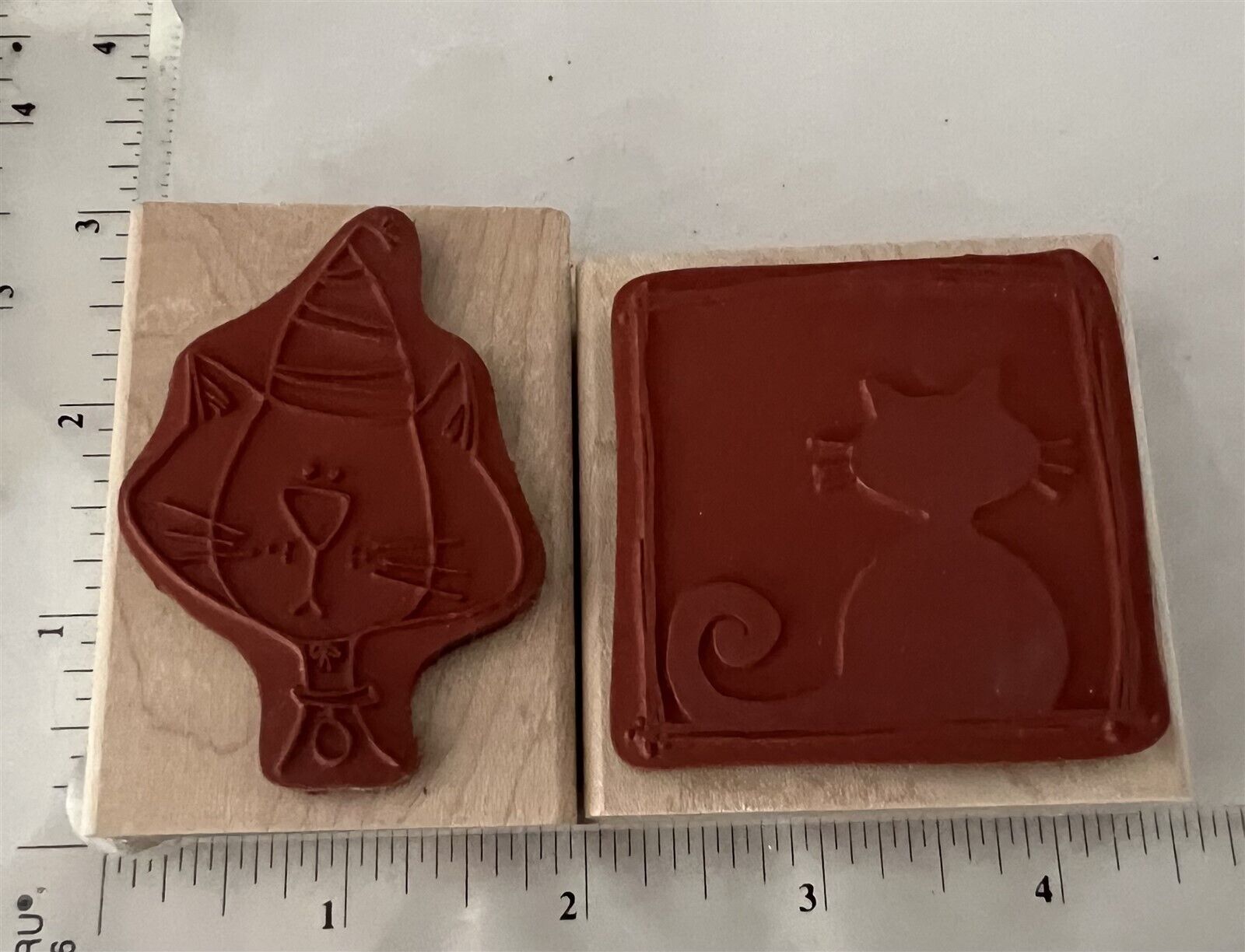 Whipper Snapper FALL KITTY Cats Birthday Autumn Wood Rubber Stamps Lot of 3