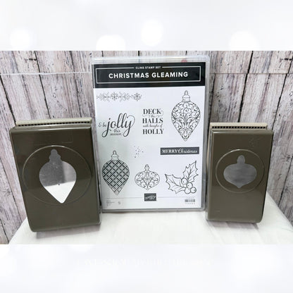 Stampin Up CHRISTMAS GLEAMING Ornaments Rubber Stamps Punches AS IS**