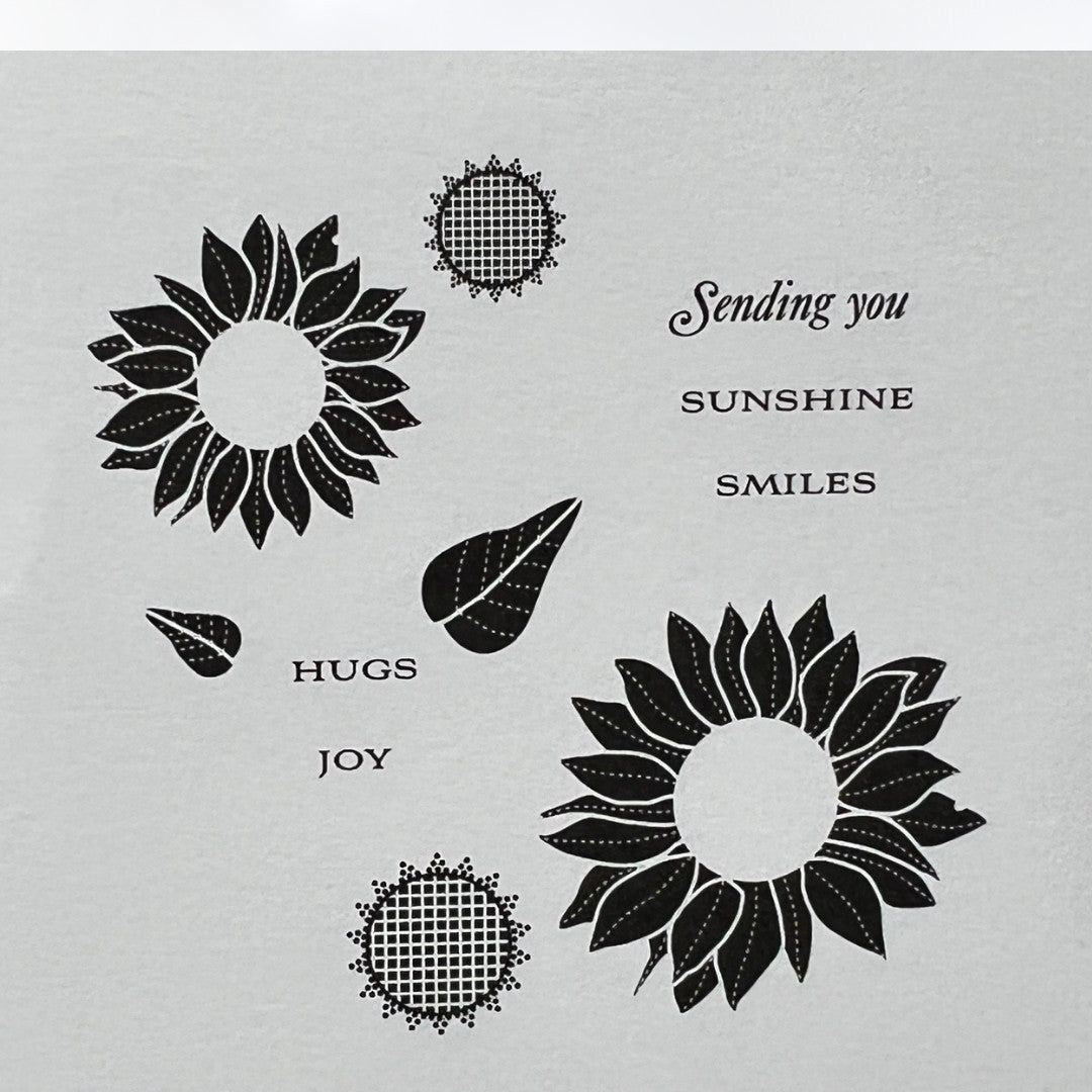 Papertrey Ink SIMPLE SUNFLOWER Fall Autumn Flowers Rubber Stamps Dies