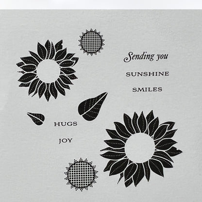 Papertrey Ink SIMPLE SUNFLOWER Fall Autumn Flowers Rubber Stamps Dies