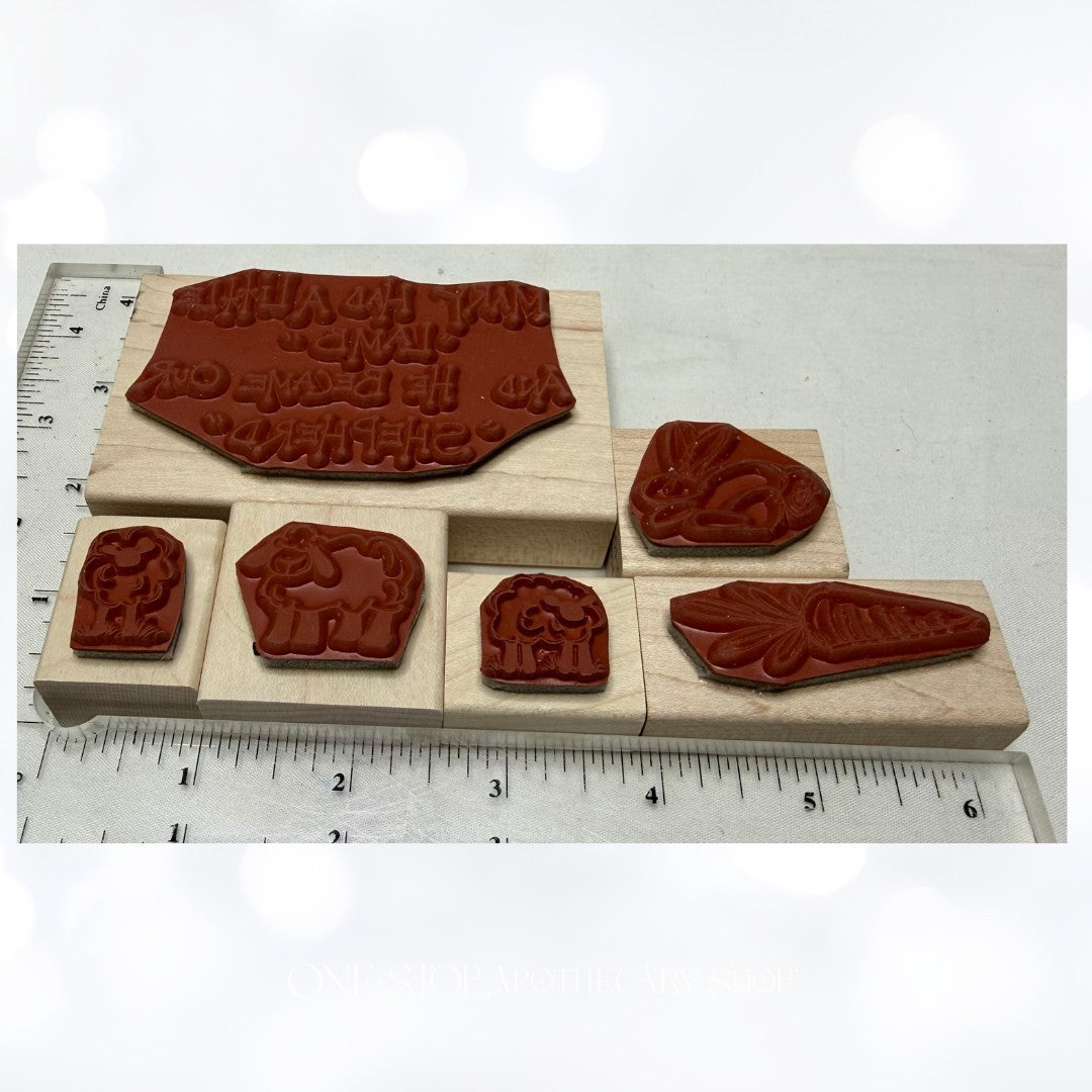 Judith Stamps SHEEP Easter Lamb Heather Rubber Stamps Lot of 6