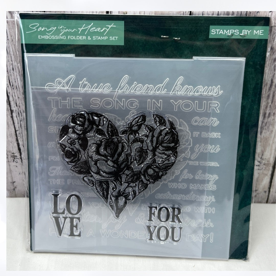 Stamps By Me SONG IN YOUR HEART Valentines Day Friend Rubber Stamps & Folder