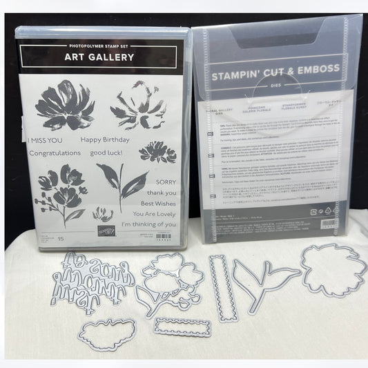 Stampin Up ART GALLERY Floral Flowers Rubber Stamps Dies