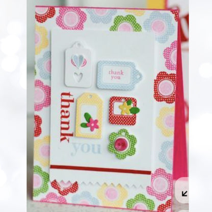 Papertrey Ink TINY TAGS Mini Gift Sentiments Greetings Rubber Stamps Dies