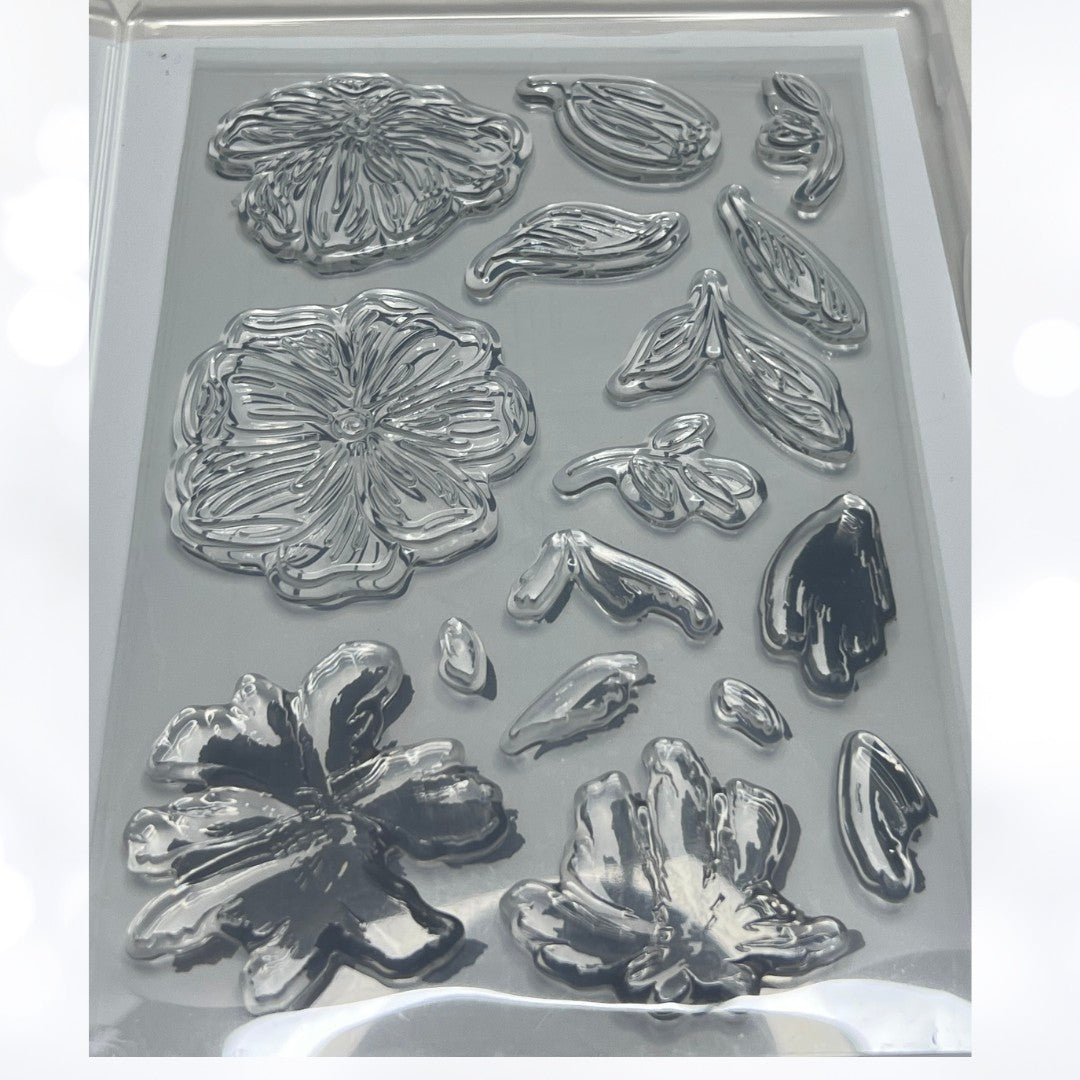 Stampin Up GARDEN GRANDEUR Flowers Floral Rubber Stamps