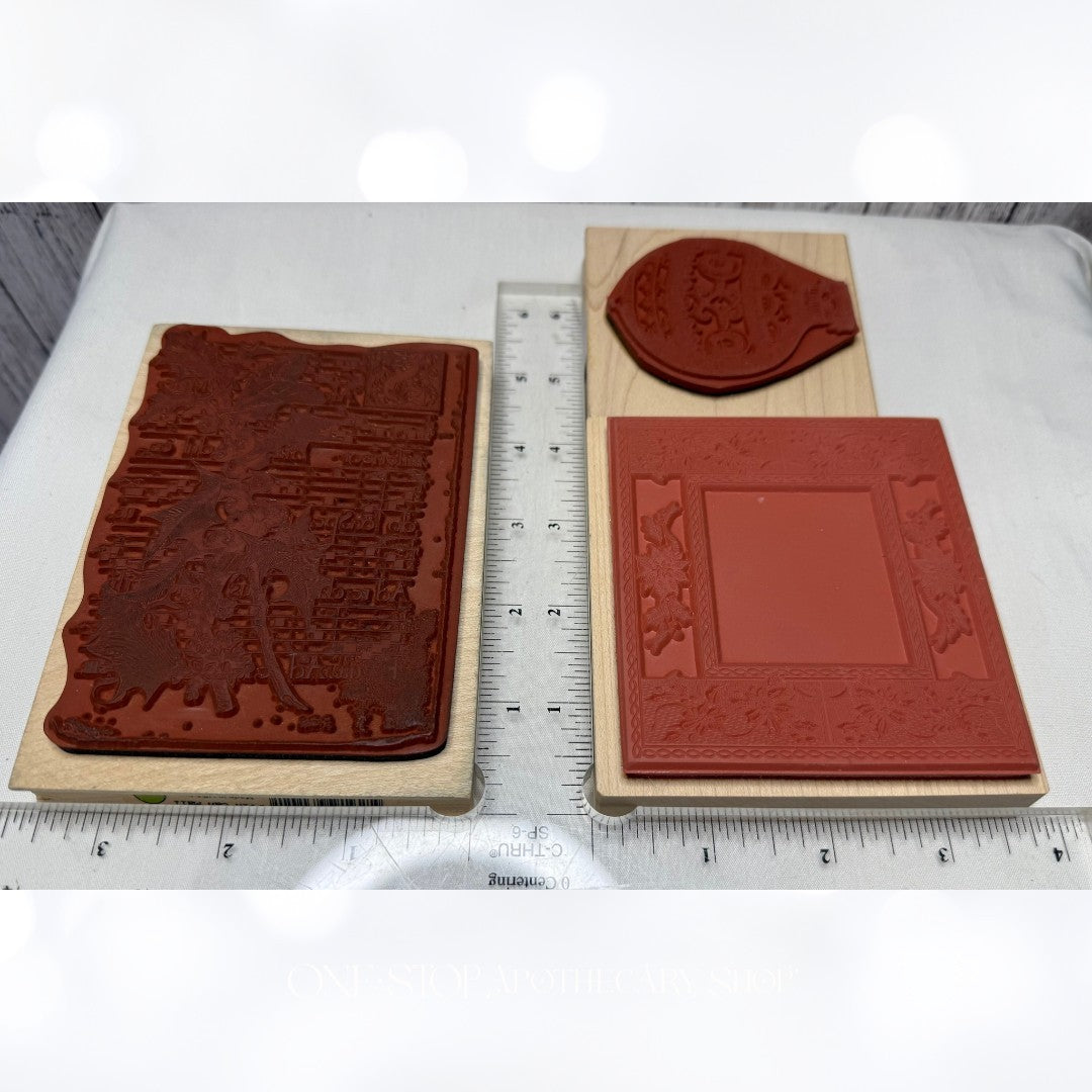 PSX Magenta Tin Can Mail CHRISTMAS Holiday Music Mixed Media Rubber Stamps