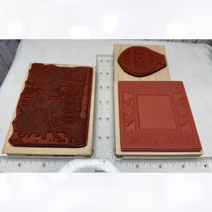 PSX Magenta Tin Can Mail CHRISTMAS Holiday Music Mixed Media Rubber Stamps