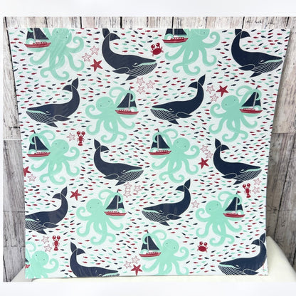 Stampin Up MARITIME Beach Whale DSP 12x12 Cardstock Paper 12 Sheets