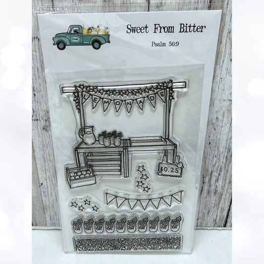 By the Well 4 God SWEET BITTER Lemonade Stand Bible Journaling Rubber Stamps