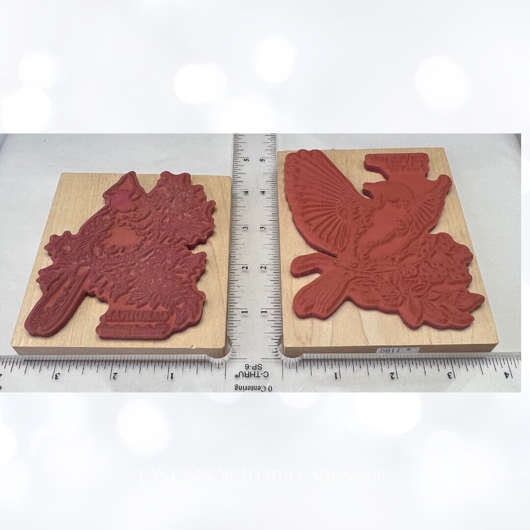 PSX BLUEBIRD & CARDINAL Birds Christmas Rubber Stamps