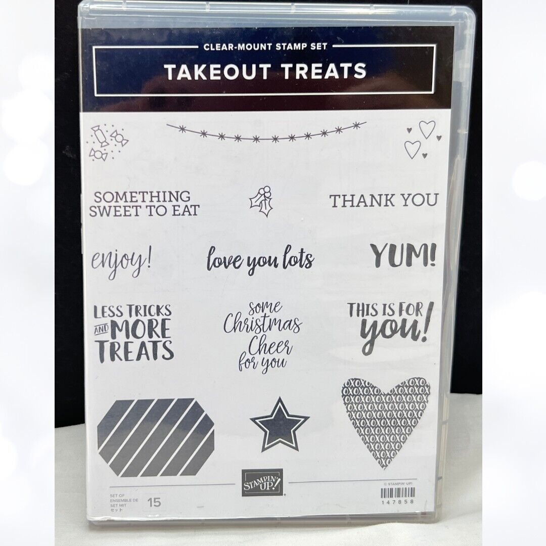 Stampin Up TAKEOUT TREATS Candy Favor Rubber Stamps