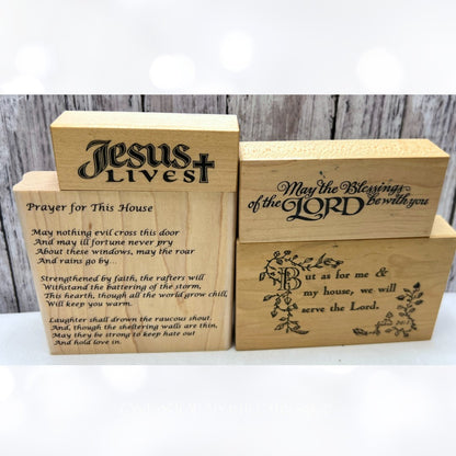 PSX Rubber Cottage Religious Prayers Bible Journaling Rubber Stamps Lot of 4