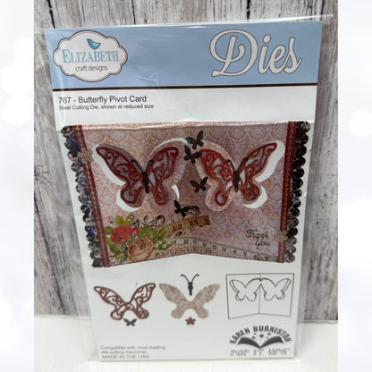 Elizabeth Craft Designs BUTTERFLY PIVOT CARD Butterflies Dies AS IS**