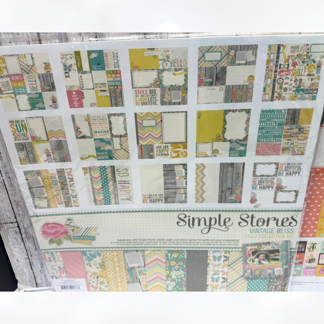 Simple Stories VINTAGE BLISS Kate & Ash 12x12 Scrapbook Paper Stickers Kits