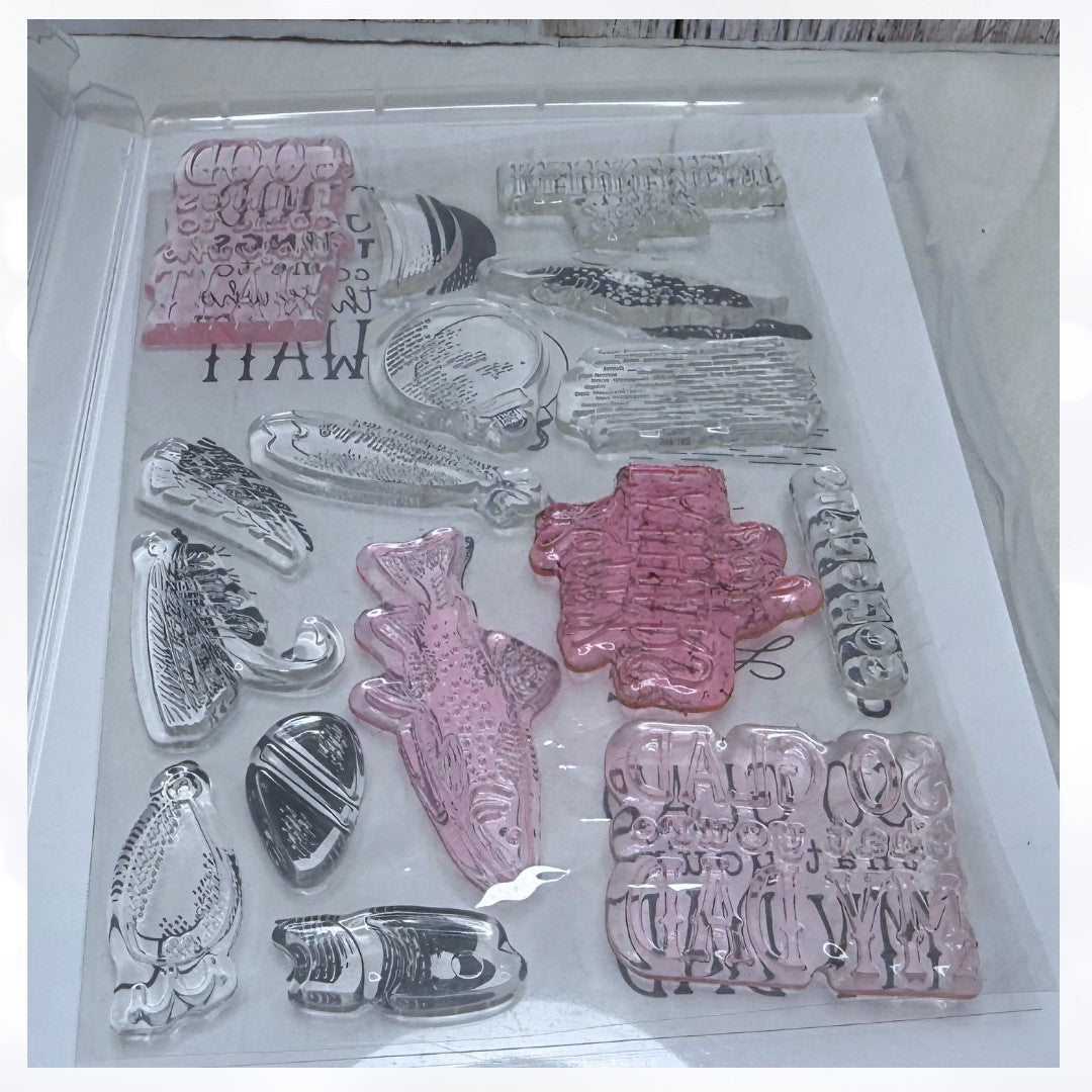 Stampin Up GONE FISHING Fish Fathers Day Dad Rubber Stamps