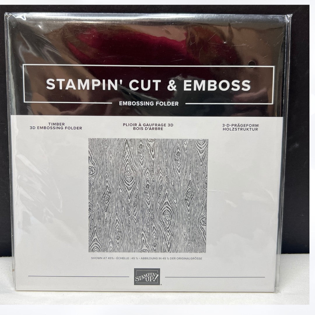 Stampin Up TIMBER Wood 6x6 3D Embossing Folder