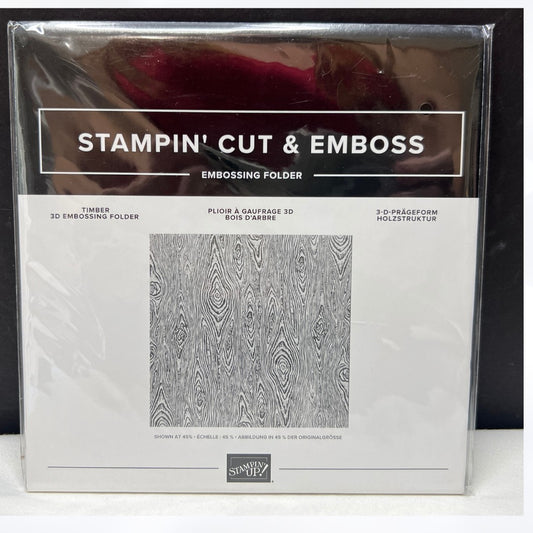 Stampin Up TIMBER Wood 6x6 3D Embossing Folder