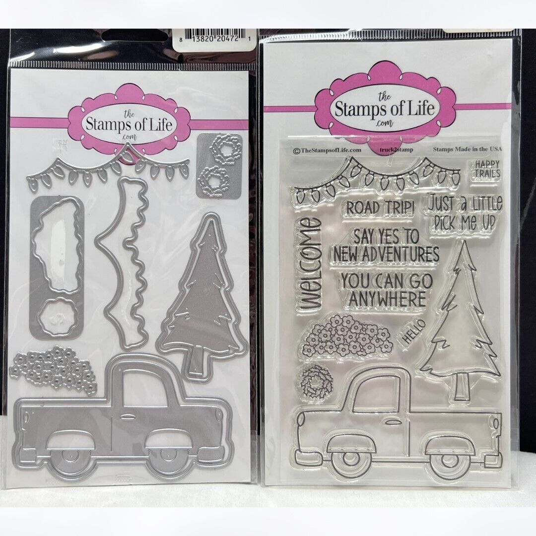 The Stamps Of Life TRUCK Pickup Christmas Rubber Stamps Dies