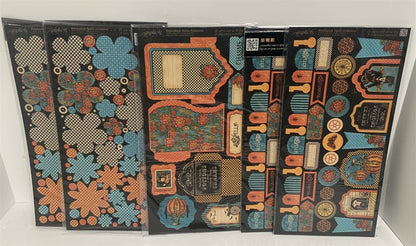 Graphic 45 STEAMPUNK SPELLS Collection Halloween Cardstock Die Cuts Lot of 5