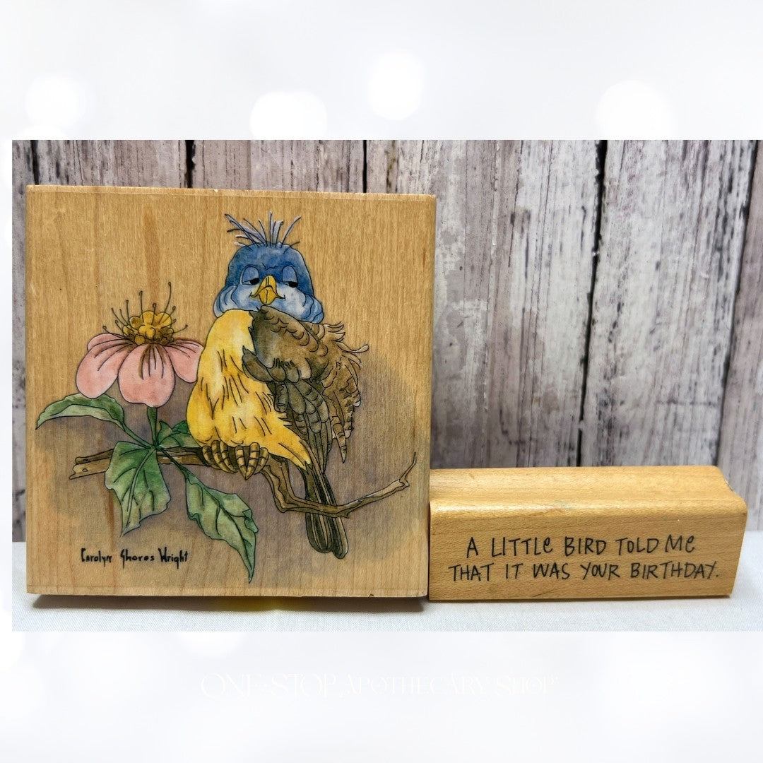 Stamps Happen BLUBIRD Carolyn Shores Wright Bird Rubber Stamps