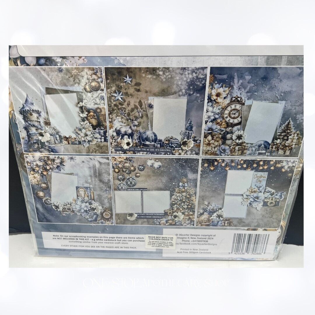 3Quarter Designs SNOWFLAKE SEASON 12X12 Card Making Paper Cardstock Lot