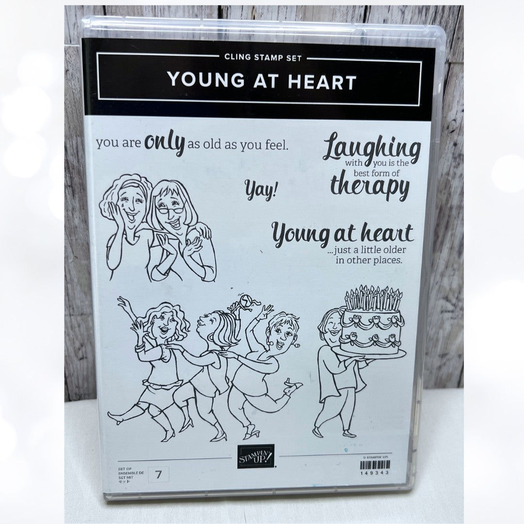 Stampin Up YOUNG AT HEART Old Lady Funny Friends Rubber Stamps